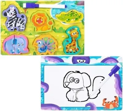 Image de Puzzle 2 en 1 en bois et tableau - Merkpol