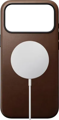 Image de Nomad Modern Cuir Coque iPhone 17 Pro Max – Contrôle Précis de la Caméra – Boutons en Aluminium Recyclé – Cuir Respectueux de l'Environnement - Marron