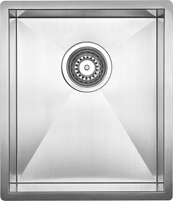 Produktbild von Lavabo KUBUS 340 Edelstahlspüle mit Ab- und Überlaufgarnitur mit Handbetätigung / Ausschnittmaß: 360 x 420 mm / Nullradius Spüle / Lavabo / Designspüle