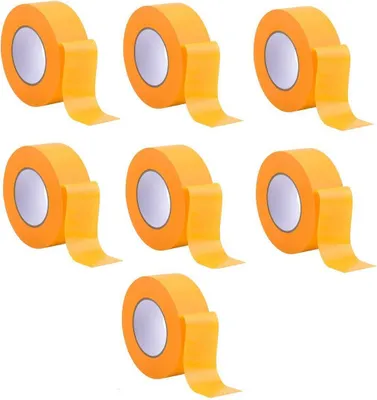 Obrázok produktu pre sada 7 profesionálnych zlatých pások 50 m rolka x 40 mm - Maskovacia páska Painter's Tape Gold - Maskovacia páska pre maliarov a lakýrnikov - Maskovacia páska do interiéru a exteriéru - Maskovacia páska pre maliarov - Univerzálna lepiaca páska na maliarske práce