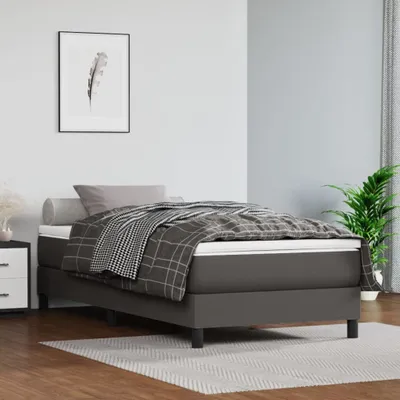Image de The Living Store Matelas à ressorts ensachés Gris 90x190x20 cm Similicuir