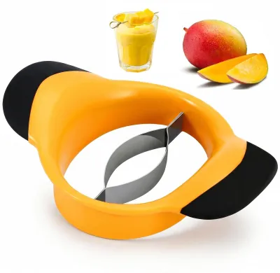 Mangoschneider mit Edelstahlklinge und Gummigriff, 1 Stück