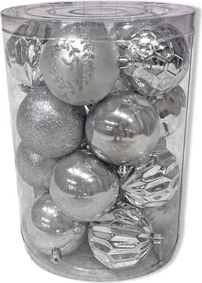 Produktbild von DECOLED Kunststoffkugeln Ø 8 cm, 20x silber