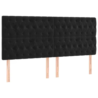 Produktbild von vidaXL Kopfteil Schwarz 200 x 7 x 118/128 cm Samt