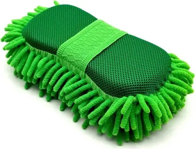 Image de Éponge de lavage microfibre 2en1, 24 x 12cm vert