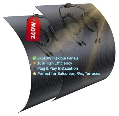 Produktbild von Flexibles Solarpanel-Kit, hohe Effizienz, wetterfest, 240W * 2