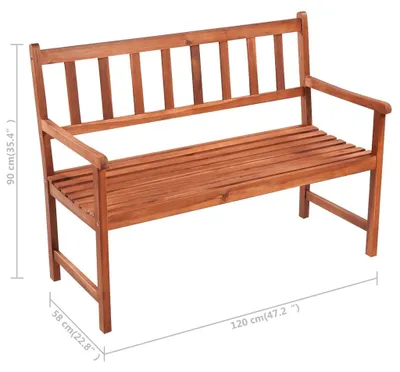 Productafbeelding van vidaXL Tuinbank met kussen, 120 cm, massief acaciahout