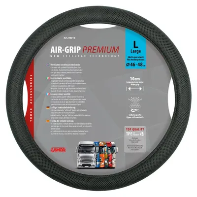 Produktbild von LAMPA 98919 Air-Grip Lenkradbezug TPE Ø46-48cm Schwarz Lenkradhülle