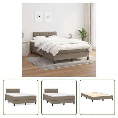 Produktbild von The Living Store Boxspringbett mit Matratze Taupe 120x200 cm Stoff