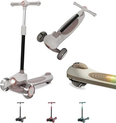 Produktbild von Habib Gruppe Kinderroller  Premium LED Scooter 3-Rad | Frontlicht & Leucht-Deck: Braun