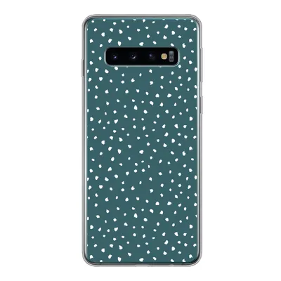 Produktbild von MuchoWow® Handyhülle Schutzhülle Hülle für Samsung Galaxy S10 Polka dots - Weiß - Grün Silikon Softcase Handy Hülle - Handytasche