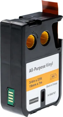 Produktbild von vhbw Schriftband-Kassette Ersatz für Dymo 1868767 für Etiketten-Drucker 7m x 19mm Schwarz auf Orange, Vinyl