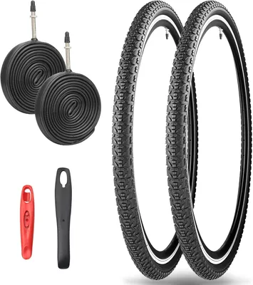 Image de Pneus de vélo 700x40C, 28x1,60 pouces, 42-622, avec chambres à air et démonte-pneus, pour vélos de course
