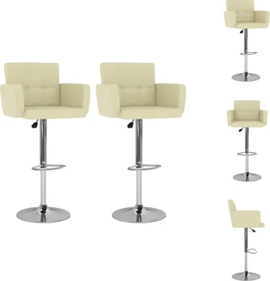 Produktbild von vidaXL Barhocker 2 Stk. Creme Kunstleder -  Barhocker