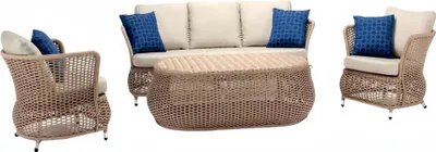 Produktbild von Sofagarnitur Sitzgruppe Outdoor Lounge Set Möbel Polyrattan Garten Möbel 4tlg