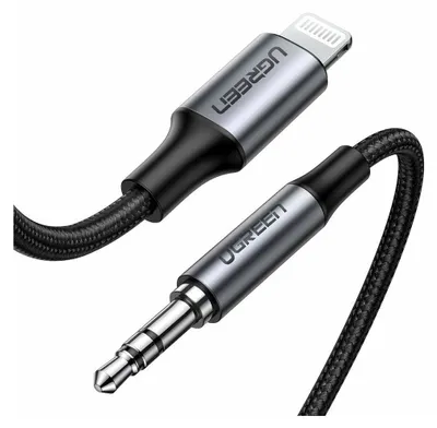 Obrázek produktu pro Ugreen kabel AUX MFI iPhone audio kabel 3,5mm mini jack 1 metr adaptér HiFi jack adaptér, šedý
