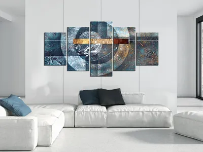 Image de Tableau acoustique Abstrait 200 x 100 cm Tableaux Mousse acoustique Absorbeur acoustique haute performance Isolation acoustique Toile 5 pièces Tableau mural Acoustique intérieure Isolation acoustique f-A-0439-b-m