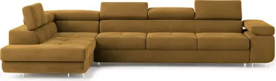 Produktbild von Masseno Ecksofa VICENTE mit Schlaffunktion L-Form, Sofa mit Bettkasten, Wohnzimmersofa, Couch, Soffa, Bettsofa, Couchgarnitur- Gelb, MONOLITH 48