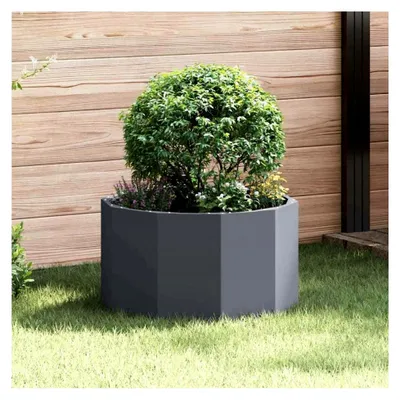 Produktbild von Blumenkästen, Anthrazit, 60 x 60 x 35 cm, Stahl, Hochbeet, für Garten, Pflanzgefäß, für Blumen, Sukkulenten, Terrasse, Balkon