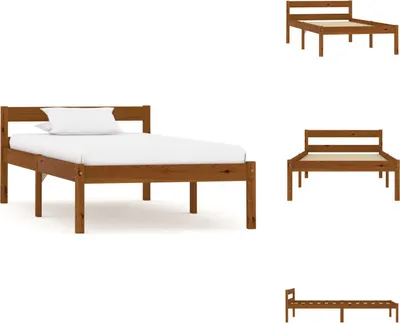 Produktbild von vidaXL Massivholzbett Honigbraun Kiefer 100x200 cm -  Betten & Bettgestelle