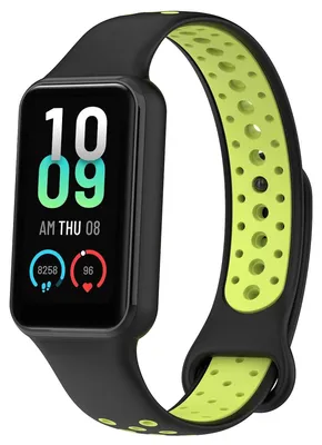 Produktbild von Amazfit Band 7 Zweifarbiges Silikon Sport Armband Schwarz / Grün Ersatz Armband