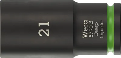 Obrázok produktu pre Wera 05005561001, Rázová hlavica, Čierna, Zelená, 1 hlava/hlavy, 3/8", Metrický, 21 mm