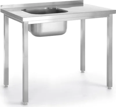 Zdjęcie produktu dla Basen Zlew Jednokomorowy Lewy Budget Line Stal 1000 X 600 X 850 Cm - Hendi 816790