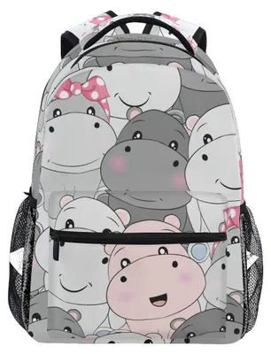 Productafbeelding van Omgoods - Schattige Hippopotamus Rugzak voor Kinderen - Multifunctionele Reistas