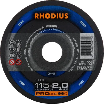 Immagine prodotto di Disco da taglio FT33 , 115 x 2,0 x 22,2 per acciaio