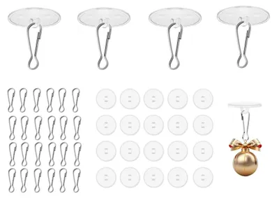 Imagen del producto de Juego de 100 ganchos transparentes autoadhesivos para techo