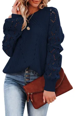 Produktbild von Eleganter Damen-Strickpullover mit Rundhalsausschnitt, langen Ärmeln und grober Strickoptik, Herbst/Winter, Größen S-XXL