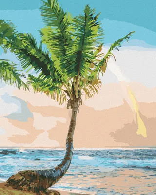 Produktbild von Zuty - Malen nach Zahlen - PALME AN DER KÜSTE (TED DAVIS), 40x50 cm, mit Keilrahmen (bereits gespannt)