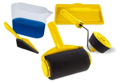 Produktbild von Farbroller mit integriertem Farbtank - Malerrolle mit Farbkammer - Malerset - Kompakter Farbroller