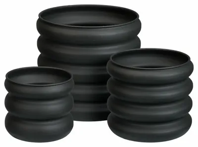 Produktbild von HOWHOMELY | Pflanzgefäß - Übertopf - schwarz - 3er Set - Blumentopf - rund - für Wohnzimmer
