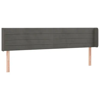 Produktbild von vidaXL Kopfteil mit Ohren Dunkelgrau 163x16x78/88 cm Samt