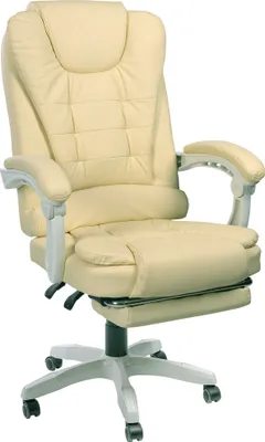 Produktbild von Schreibtischstuhl Design Bürostuhl Racing Chair Chefsessel Fußstütze,Farbe:Beige