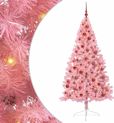 Immagine prodotto di vidaXL Albero di Natale artificiale preilluminato rosa 180 cm PVC