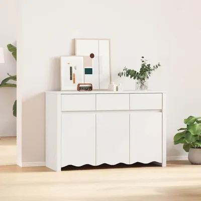 Produktbild von vidaXL Sideboard Drammen Weiß 114 x 43 x 75.5 cm Massivholz Kiefer