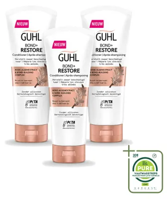 Zdjęcie produktu dla 3 sztuki odżywki Guhl Bond+ Restore - 200 ml - opakowanie zbiorcze
