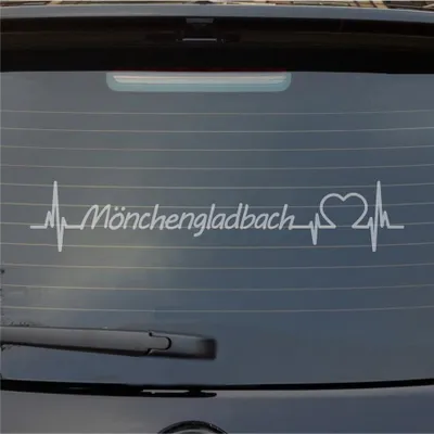 Produktbild von Heckscheibenaufkleber Mönchengladbach Herz Puls Stadt Liebe 55x10 cm Milchglas Auto Aufkleber Sticker