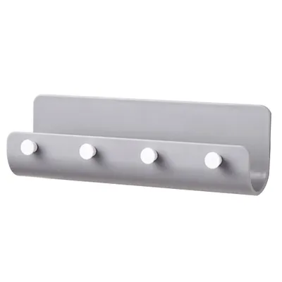 Produktbild von Minimalistische Schlüsselboard Nicht markierender Selbstklebender Schlüsselleiste Schlüsselbrett mit Vier Schlüsselhaken Benutzt für Aufbewahrung von Schlüssel(Grau)
