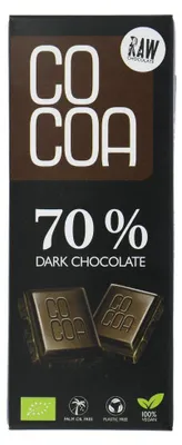 Productafbeelding van Cocoa 70% Dark Chocolate Reep (40 gr)