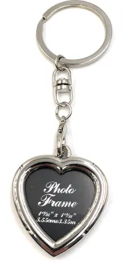 Zdjęcie produktu dla Onwomania Brelok do kluczy Ramka w kształcie serca Srebrny metalowy wisiorek Charm