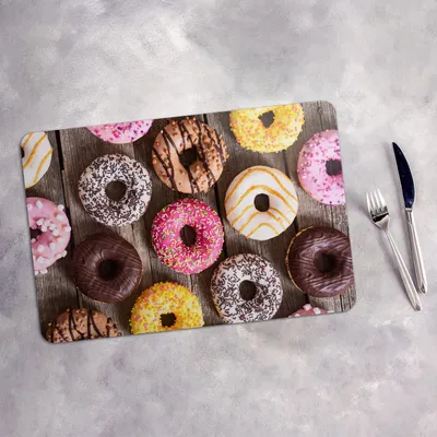 Produktbild von Tischset 4x45x30 cm Platzset Tischmatte Platzmatte Untersetzer - Donuts mit Schokolade