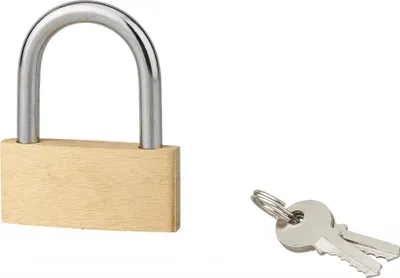 Image de Cadenas BASIC à clé, base 50 mm, anse acier, 2 clés - SERRUPRIX