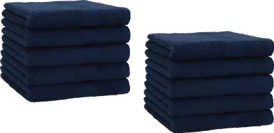 Produktbild von Betz 10 Stück Gästetücher 30x50 cm PREMIUM 100% Baumwolle Set Händehandtücher Farbe: dunkelblau