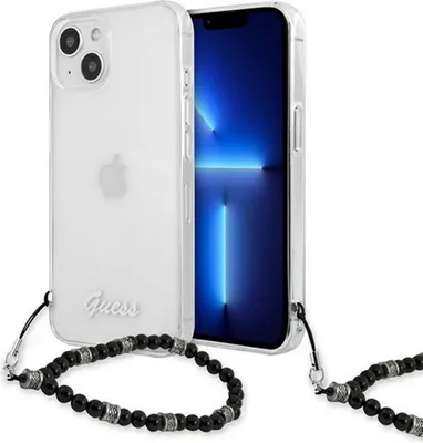 Obrázek produktu pro Guess Black Pearl Strap - Pouzdro iPhone 15 / 14 / 13 (Průhledné)