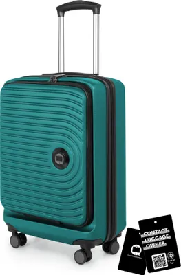 Immagine prodotto di HAUPTSTADTKOFFER Centro - Bagaglio a mano Trolley + etichetta digitale per valigia, 55x40x20 cm Bagaglio a mano con scomparto per laptop, trolley business espandibile, TSA, turchese