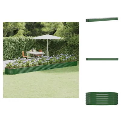 Produktbild von vidaXL Hochbeet Pulverbeschichteter Stahl 544x100x36 cm Grün -  Blumentöpfe & Pflanzgefäße