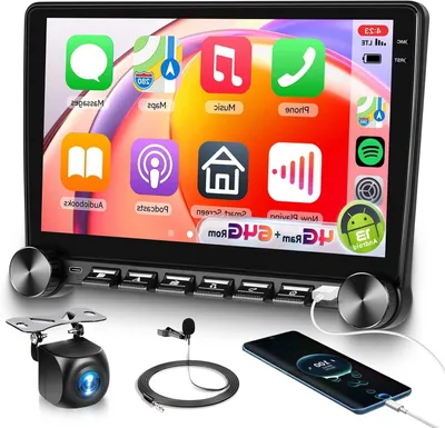 Immagine prodotto di Autoradio Android - Autoradio 2DIN - Lettore multimediale per auto - Autoradio Android - Autoradio con CarPlay wireless